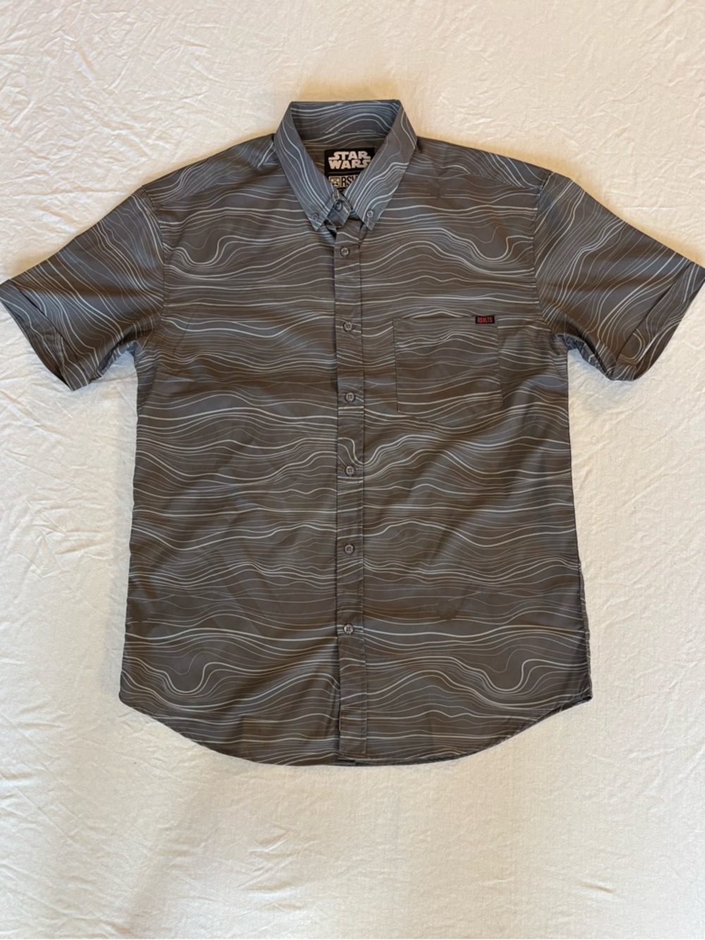 RSVLTS Star Wars MANDALORIAN "Beskar Steel" KUNUFLEX Short Sleeve Shirt Mens L